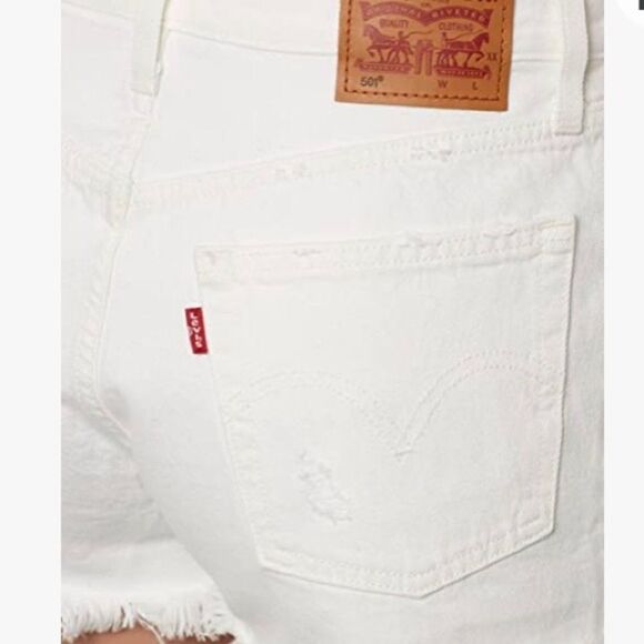 LEVI’s 501 Cut Off Denim Shorts Destruction White 29 - Picture 5 of 13